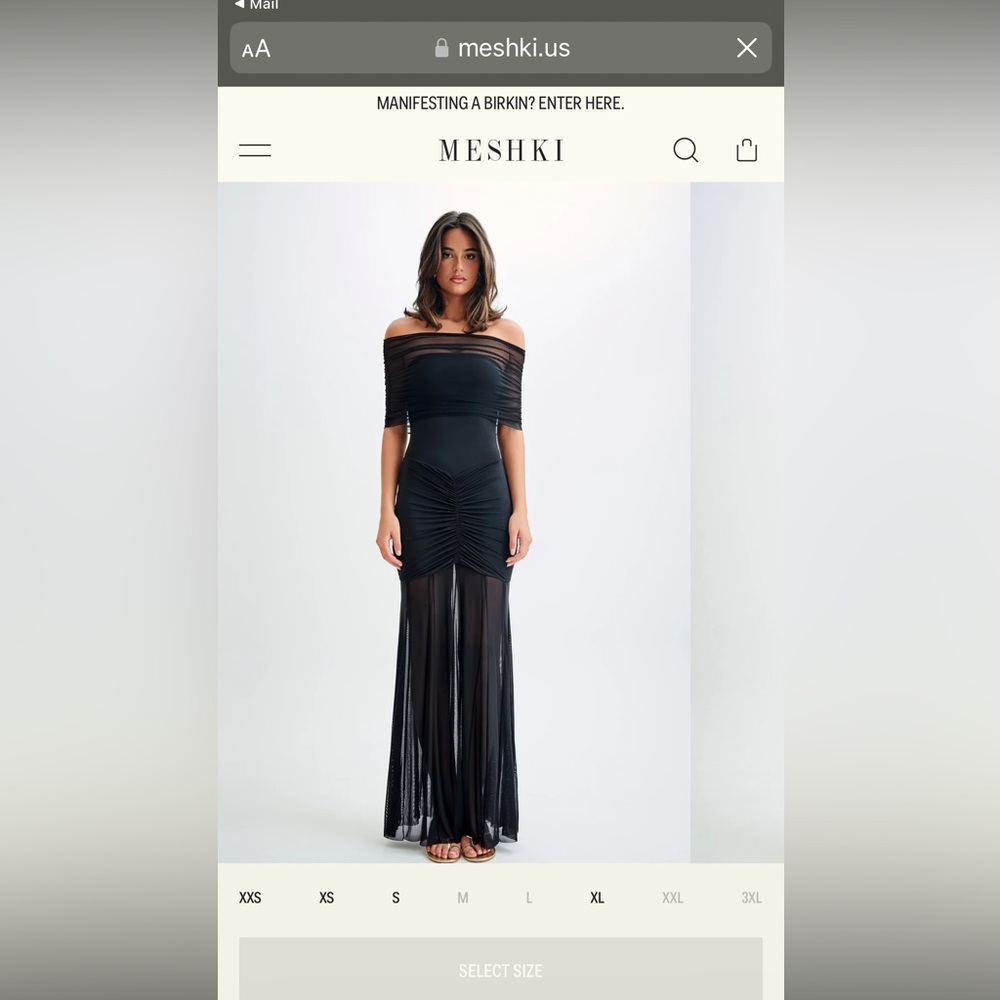 New with Tags Meshki Caspian Black Dress